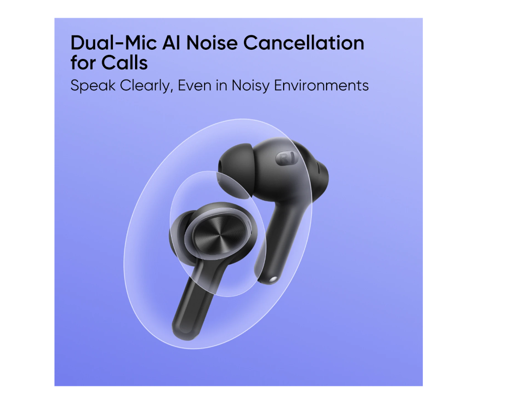 realme Buds T200 Lite with 12.4mm Driver, 48hrs Playback, AI ENC & Dual-Device Pairing Bluetooth Headset (Volt Black, True Wireless) 4